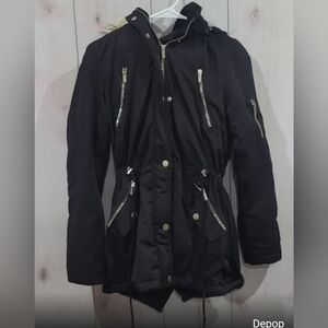 YMI Women's Size Small Black  Trench Coat